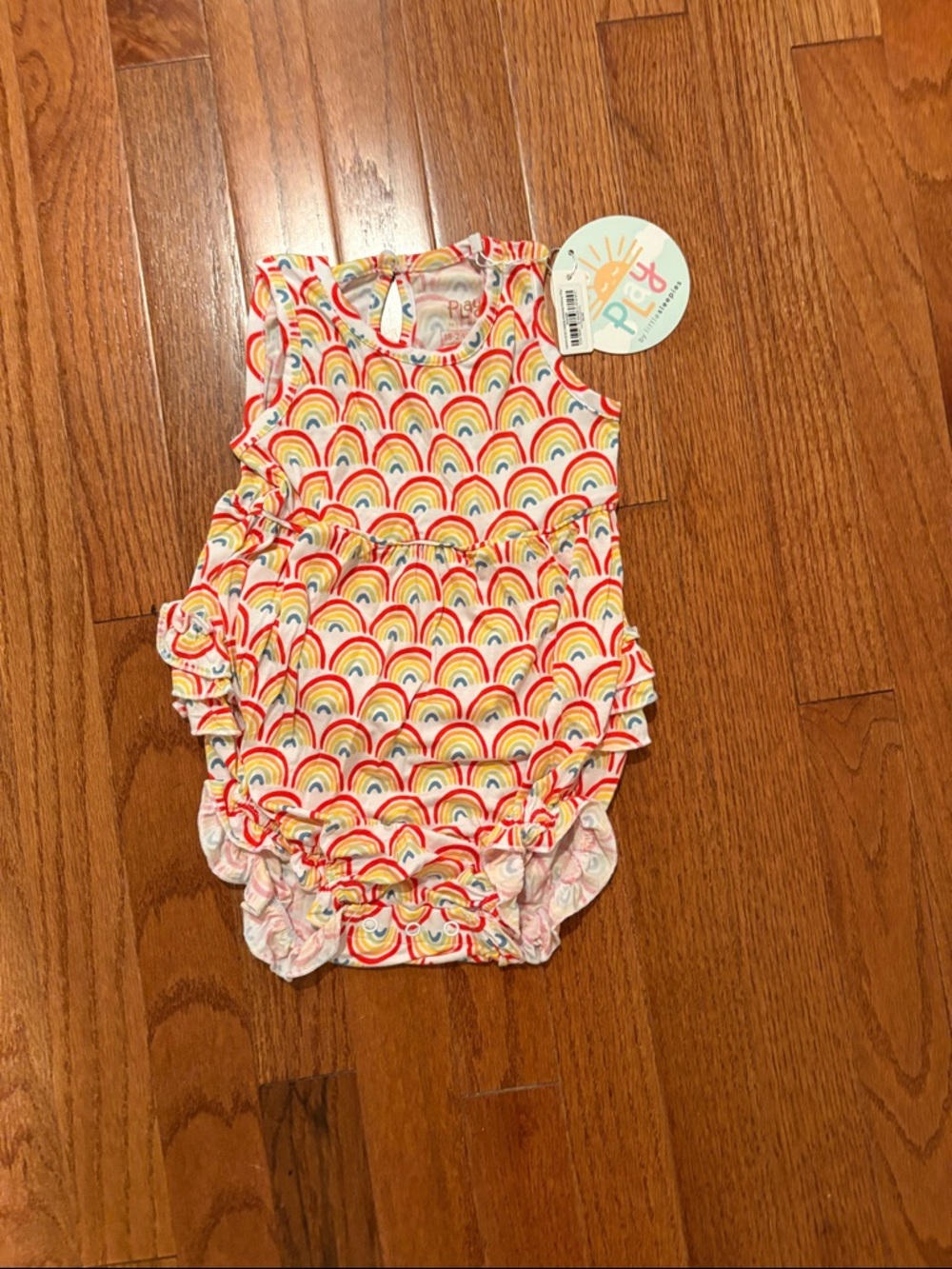 Little Sleepies Rainbow Ruffle Baby Romper